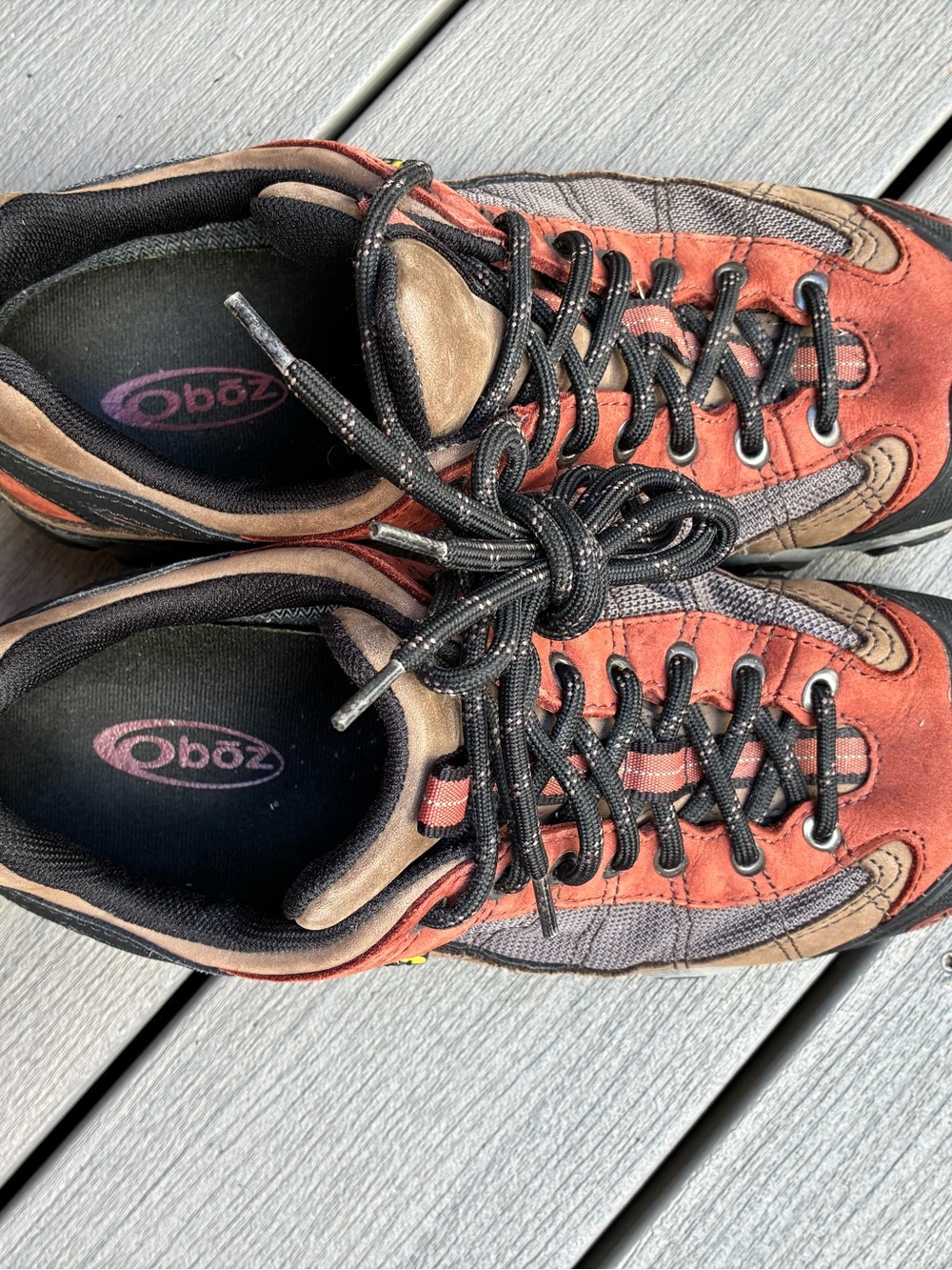 Oboz Red Brown Hiking Shoes size 10 men’s - Picture 3 of 5